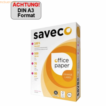 Saveco Saveco Kopierpapier Orange 100000006 A3 80g weiß 500 Blatt von Saveco