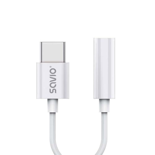 Savio Adapter USB-C auf Klinke 3,5 mm AK-51 weiß 11 cm von SAVIO