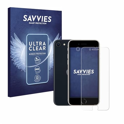 Savvies 18 Stück Schutzfolie für Apple iPhone SE 3 2022 (Display+Kamera) Displayschutz-Folie Ultra-Transparent von Savvies