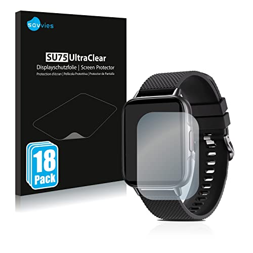 Savvies 18 Stück Schutzfolie für Bozlun 1.7" Smartwatch 2022 Displayschutz-Folie Ultra-Transparent von Savvies
