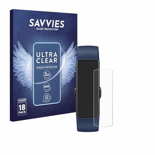 Savvies 18 Stück Schutzfolie für Huawei Honor Band 4/5 Displayschutz-Folie Ultra-Transparent von Savvies