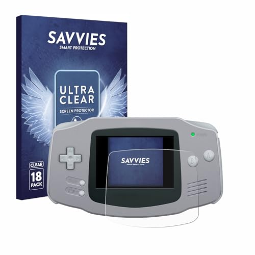 Savvies 18 Stück Schutzfolie für Nintendo Gameboy Advance GBA Displayschutz-Folie Ultra-Transparent von Savvies