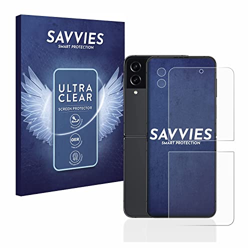 Savvies 18 Stück Schutzfolie für Samsung Galaxy Z Flip 4 (Display+Kamera) Displayschutz-Folie Ultra-Transparent von Savvies