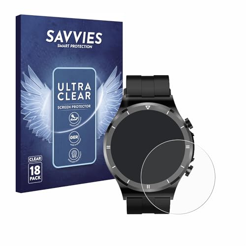 Savvies 18 Stück Schutzfolie für Sanorum Smartwatch 1.39" Displayschutz-Folie Ultra-Transparent Savvies 18 Stück Schutzfolie für Sanorum Smartwatch 1.39" Displayschutz-Folie Ultra-Transparent von Savvies