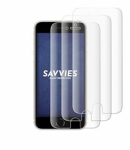 Savvies 4 Stück Full-Screen Schutzfolie für Apple iPhone SE 3 2022 Full-Cover Displayschutz-Folie [3D Curved, Transparent, Anti-Fingerabdruck] von Savvies