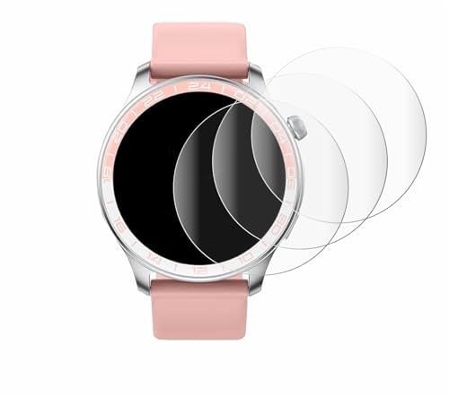 Savvies 4 Stück Full-Screen Schutzfolie für Fempoin T10 Pro 1.43" Full-Cover Displayschutz-Folie [3D Curved, Transparent, Anti-Fingerabdruck] von Savvies