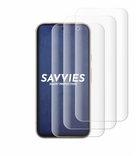 Savvies 4 Stück Full-Screen Schutzfolie für Google Pixel 8a Full-Cover Displayschutz-Folie [3D Curved, Transparent, Anti-Fingerabdruck] von Savvies