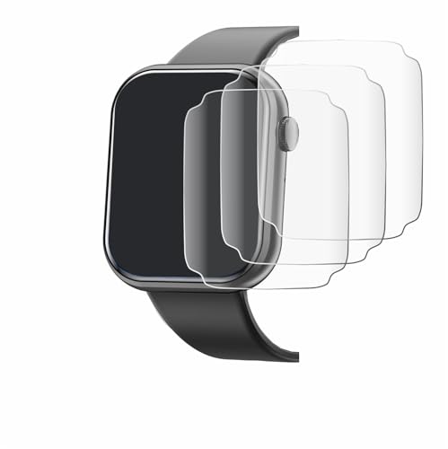 Savvies 4 Stück Full-Screen Schutzfolie für Mingtawn Smartwatch 1.85" Full-Cover Displayschutz-Folie [3D Curved, Transparent] von Savvies