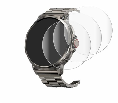 Savvies 4 Stück Full-Screen Schutzfolie für Tesofit Smartwatch 1.85" (rund) Full-Cover Displayschutz-Folie [3D Curved, Transparent] von Savvies