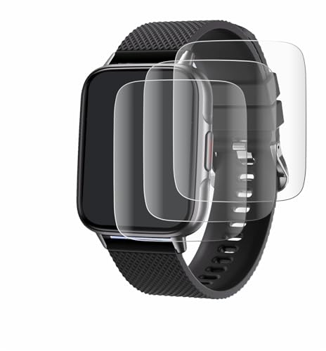 Savvies 4 Stück Full-Screen Schutzfolie für Tisoutec Smartwatch 1.7" Full-Cover Displayschutz-Folie [3D Curved, Transparent] von Savvies