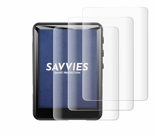 Savvies 4 Stück Full-Screen Schutzfolie für Zaqe MP3 Player M4 (64GB 2,4") Full-Cover Displayschutz-Folie [3D Curved, Transparent] von Savvies