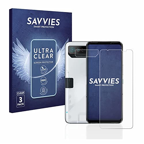 Savvies 6 Stück Schutzfolie für ASUS ROG Phone 7 Ultimate (Display+Kamera) Displayschutz-Folie Ultra-Transparent von Savvies