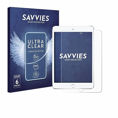 Savvies 6 Stück Schutzfolie für Apple iPad Mini 4 2015 Displayschutz-Folie Ultra-Transparent von Savvies