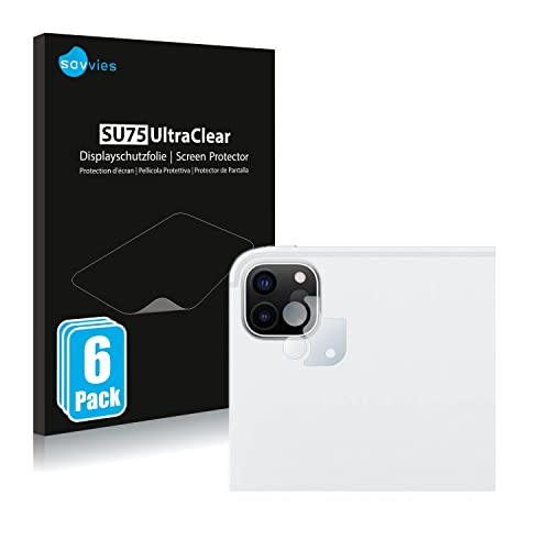 Savvies 6 Stück Schutzfolie für Apple iPad Pro 12.9" 2022 (NUR Kameraschutz) Displayschutz-Folie Ultra-Transparent von Savvies