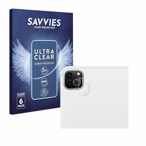 Savvies 6 Stück Schutzfolie für Apple iPad Pro 12.9" WiFi 2021 (NUR Kameraschutz, 5. Gen.) Displayschutz-Folie Ultra-Transparent von Savvies