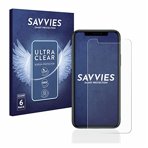 Savvies 6 Stück Schutzfolie für Apple iPhone 11 Pro Displayschutz-Folie Ultra-Transparent Savvies 6 Stück Schutzfolie für Apple iPhone 11 Pro Displayschutz-Folie Ultra-Transparent von Savvies