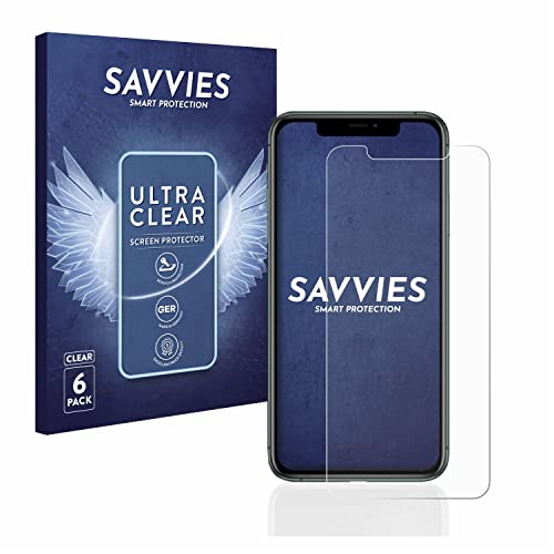 Savvies 6 Stück Schutzfolie für Apple iPhone 11 Pro Max Displayschutz-Folie Ultra-Transparent Savvies 6 Stück Schutzfolie für Apple iPhone 11 Pro Max Displayschutz-Folie Ultra-Transparent von Savvies