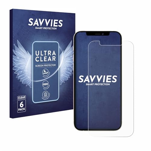 Savvies 6 Stück Schutzfolie für Apple iPhone 12 Pro Displayschutz-Folie Ultra-Transparent Savvies 6 Stück Schutzfolie für Apple iPhone 12 Pro Displayschutz-Folie Ultra-Transparent von Savvies