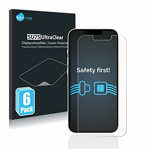 Savvies 6 Stück Schutzfolie für Apple iPhone 13/13 Pro Displayschutz-Folie Ultra-Transparent Savvies 6 Stück Schutzfolie für Apple iPhone 13/13 Pro Displayschutz-Folie Ultra-Transparent von Savvies
