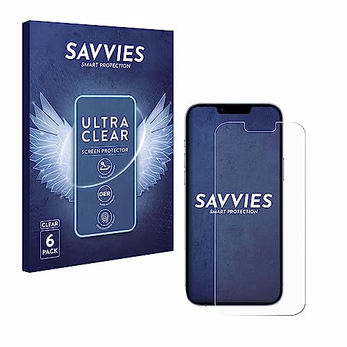 Savvies 6 Stück Schutzfolie für Apple iPhone 13 Pro Max Displayschutz-Folie Ultra-Transparent Savvies 6 Stück Schutzfolie für Apple iPhone 13 Pro Max Displayschutz-Folie Ultra-Transparent von Savvies