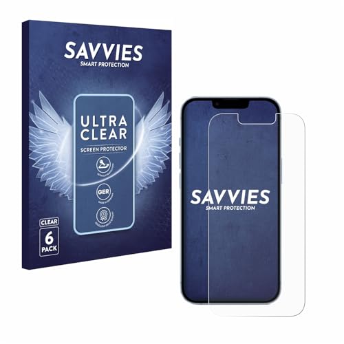 Savvies 6 Stück Schutzfolie für Apple iPhone 14 Displayschutz-Folie Ultra-Transparent Savvies 6 Stück Schutzfolie für Apple iPhone 14 Displayschutz-Folie Ultra-Transparent von Savvies