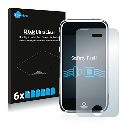 Savvies 6 Stück Schutzfolie für Apple iPhone 2G Displayschutz-Folie Ultra-Transparent Savvies 6 Stück Schutzfolie für Apple iPhone 2G Displayschutz-Folie Ultra-Transparent von Savvies