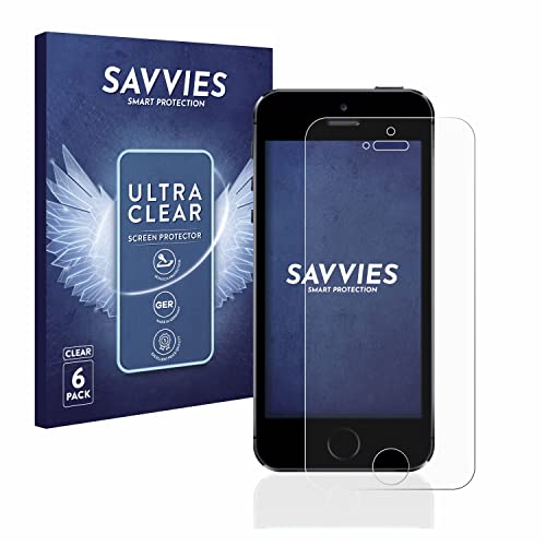 Savvies 6 Stück Schutzfolie für Apple iPhone 5 / 5S / 5C / SE 2016 Displayschutz-Folie Ultra-Transparent Savvies 6 Stück Schutzfolie für Apple iPhone 5 / 5S / 5C / SE 2016 Displayschutz-Folie Ultra-Transparent von Savvies