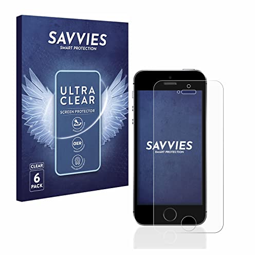 Savvies 6 Stück Schutzfolie für Apple iPhone SE 2016 Displayschutz-Folie Ultra-Transparent Savvies 6 Stück Schutzfolie für Apple iPhone SE 2016 Displayschutz-Folie Ultra-Transparent von Savvies