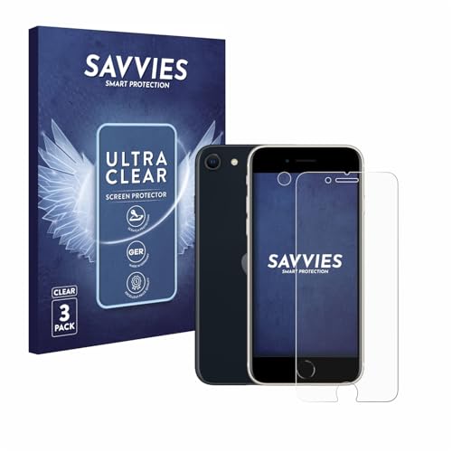 Savvies 6 Stück Schutzfolie für Apple iPhone SE 3 2022 (Display+Kamera) Displayschutz-Folie Ultra-Transparent von Savvies