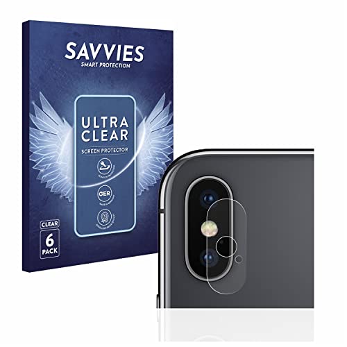 Savvies 6 Stück Schutzfolie für Apple iPhone X/Xs (Kamera Rückseite) Displayschutz-Folie Ultra-Transparent von Savvies