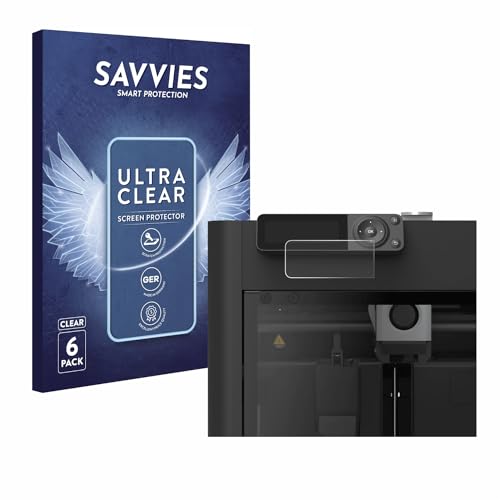 Savvies 6 Stück Schutzfolie für Bambu Lab P1S 3D Printer Displayschutz-Folie Ultra-Transparent von Savvies