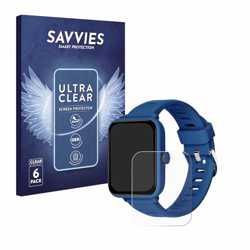Savvies 6 Stück Schutzfolie für Biggerfive BW01 1.5" Displayschutz-Folie Ultra-Transparent von Savvies