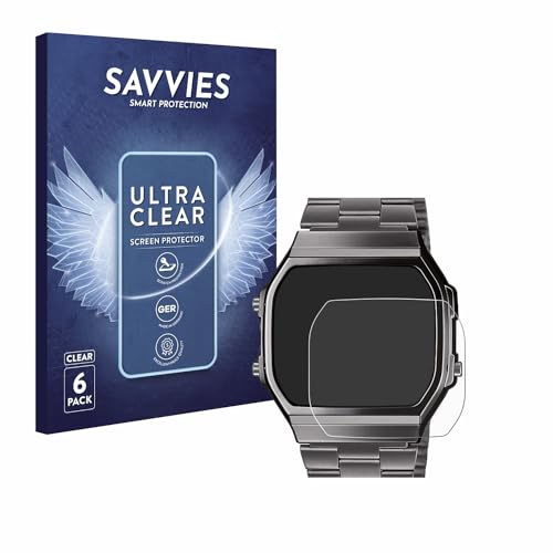 Savvies 6 Stück Schutzfolie für Casio A168WEGG-1BEF Displayschutz-Folie Ultra-Transparent Savvies 6 Stück Schutzfolie für Casio A168WEGG-1BEF Displayschutz-Folie Ultra-Transparent von Savvies