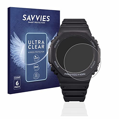 Savvies 6 Stück Schutzfolie für Casio G-Shock GA-B2100 Displayschutz-Folie Ultra-Transparent Savvies 6 Stück Schutzfolie für Casio G-Shock GA-B2100 Displayschutz-Folie Ultra-Transparent von Savvies