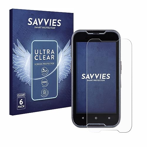 Savvies 6 Stück Schutzfolie für Datalogic Memor 11 Displayschutz-Folie Ultra-Transparent von Savvies