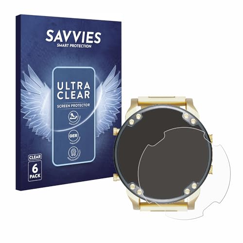 Savvies 6 Stück Schutzfolie für Diesel DZ7333 Mr. Daddy 2.0 Displayschutz-Folie Ultra-Transparent von Savvies