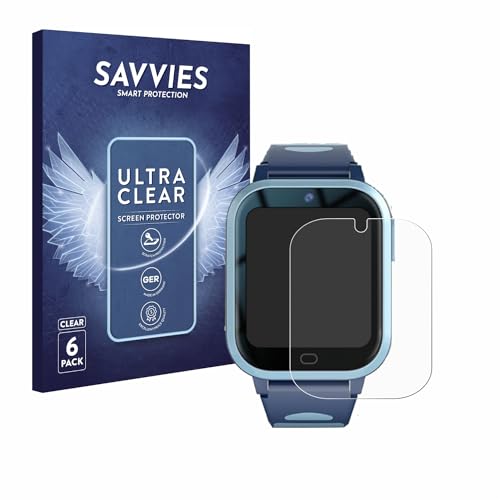 Savvies 6 Stück Schutzfolie für Fitonme 4G Smartwatch 2023 Displayschutz-Folie Ultra-Transparent von Savvies