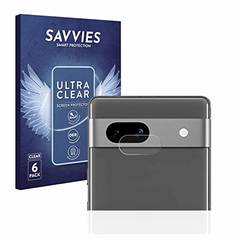 Savvies 6 Stück Schutzfolie für Google Pixel 7a (NUR Kameraschutz) Displayschutz-Folie Ultra-Transparent von Savvies