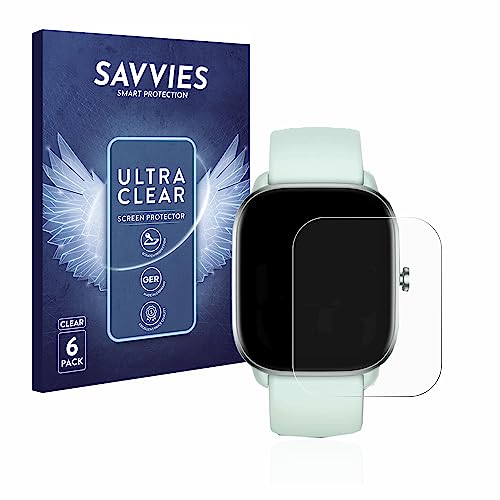 Savvies 6 Stück Schutzfolie für Huami Amazfit GTS 4 Mini Displayschutz-Folie Ultra-Transparent Savvies 6 Stück Schutzfolie für Huami Amazfit GTS 4 Mini Displayschutz-Folie Ultra-Transparent von Savvies