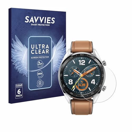 Savvies 6 Stück Schutzfolie für Huawei Watch Classic/GT Classic Displayschutz-Folie Ultra-Transparent von Savvies