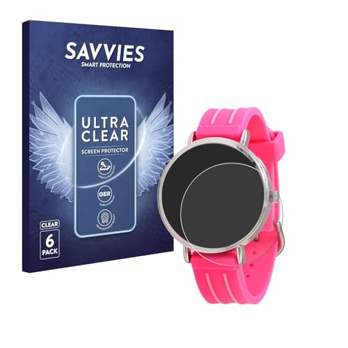 Savvies 6 Stück Schutzfolie für Kiddus Children´s Learning Watch Displayschutz-Folie Ultra-Transparent von Savvies