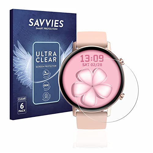 Savvies 6 Stück Schutzfolie für Levowatch F-Series Displayschutz-Folie Ultra-Transparent von Savvies