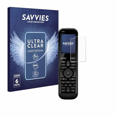 Savvies 6 Stück Schutzfolie für Logitech Harmony 950 Displayschutz-Folie Ultra-Transparent von Savvies