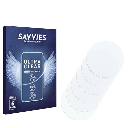 Savvies 6 Stück Schutzfolie für Micento California Smartwatch Displayschutz-Folie Ultra-Transparent von Savvies