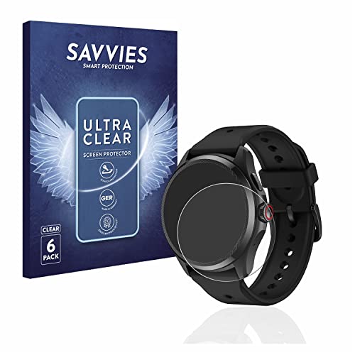 Savvies 6 Stück Schutzfolie für Mobvoi TicWatch Pro 5 Displayschutz-Folie Ultra-Transparent Savvies 6 Stück Schutzfolie für Mobvoi TicWatch Pro 5 Displayschutz-Folie Ultra-Transparent von Savvies
