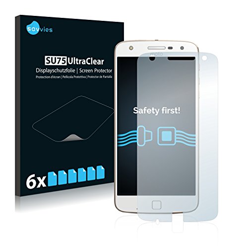 Savvies 6 Stück Schutzfolie für Motorola Moto Z Play Displayschutz-Folie Ultra-Transparent von Savvies