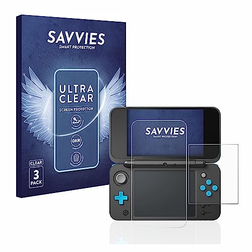 Savvies 6 Stück Schutzfolie für New Nintendo 2DS XL Displayschutz-Folie Ultra-Transparent von Savvies