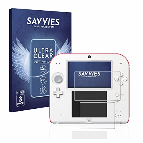 Savvies 6 Stück Schutzfolie für Nintendo 2DS Displayschutz-Folie Ultra-Transparent von Savvies