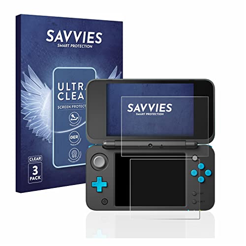 Savvies 6 Stück Schutzfolie für Nintendo 2DS XL Displayschutz-Folie Ultra-Transparent von Savvies