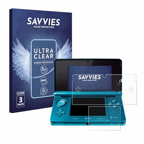 Savvies 6 Stück Schutzfolie für Nintendo 3DS Displayschutz-Folie Ultra-Transparent von Savvies